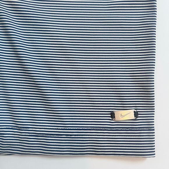 NIKE MENS DRY FIT MENS GOLF POLO SHORT SLEEVE SHIRT NAVY BLUE STRIPED SIZE LARGE - Picture 7 of 13